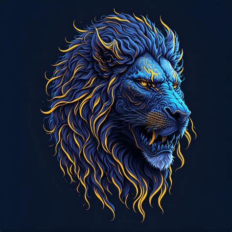 Premium AI Image | Digital art of blue lion