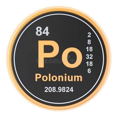 Polonium Symbol In Square Shape With Metallic Edge In Front Of A ...