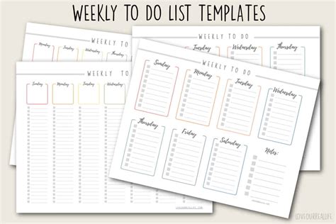 Weekly To Do List Templates-Printable and Easy To Use ⋆ Love Our Real Life