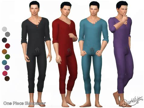 Sims 4 Male Maxis Match One Piece Sleepwear | The Sims Book