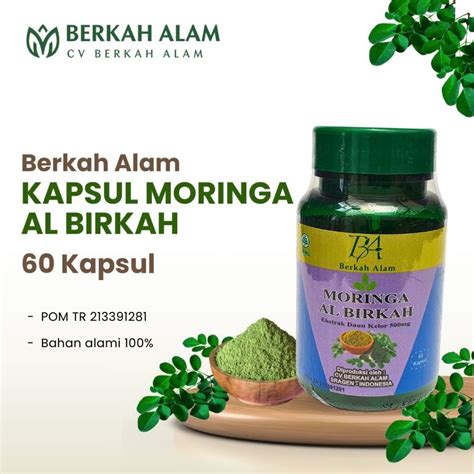 Jual Kapsul Moringa Daun Kelor Al Birkah @ 60 Kapsul / Extrak Daun Kelor / Kapsul Kesuburan Pria ...