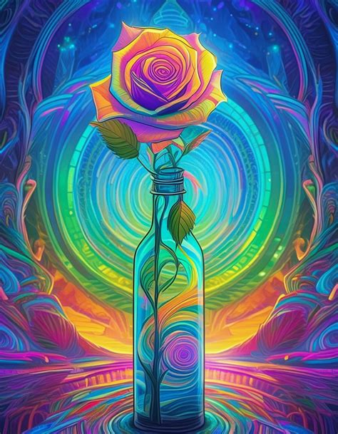 Psychedelic Rose Art Print Free Stock Photo - Public Domain Pictures