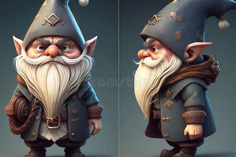 Colorful and Detailed Whimsical Gnome Character Design in 3D Stock ...