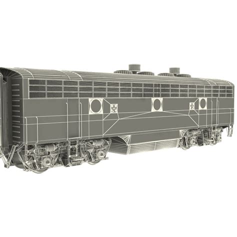 realistic locomotive emd f7 3d model