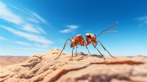 Premium Photo | Photo of a Sahara Desert Ant in a Desert with blue sky