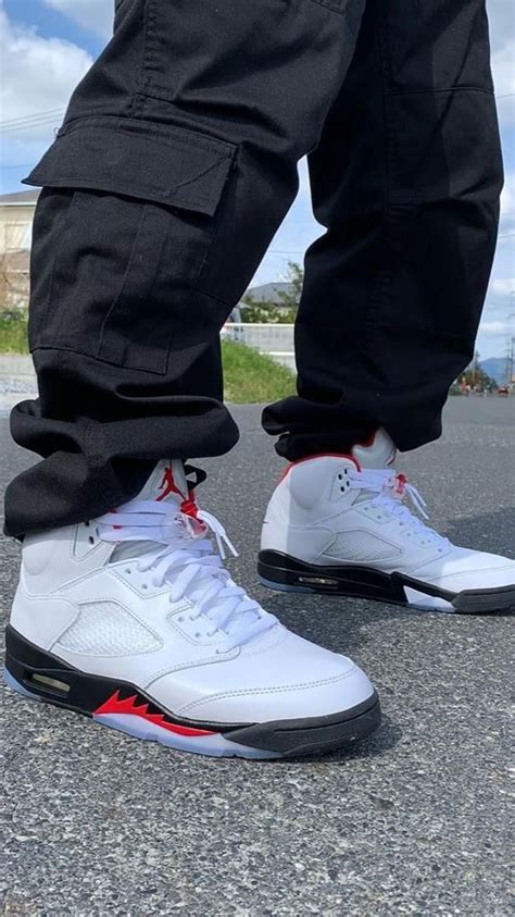 Air Jordan Outfit Air Jordan 5 Retro 'Fire Red' 2020 DA1911-102 Men Casual Shoes | Jordan shoes ...