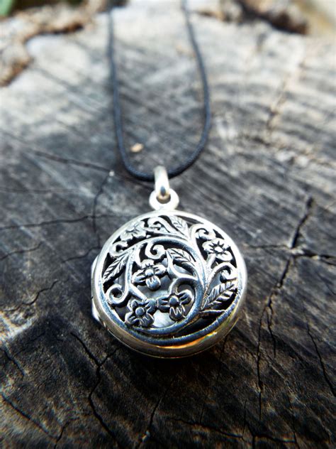 Locket Pendant Silver Sterling 925 Necklace Handmade Antique Vintage ...