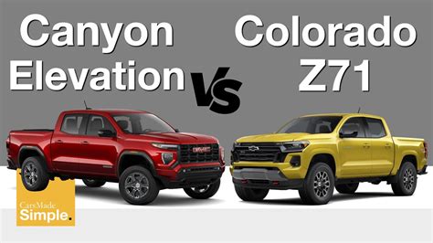 2023 Chevy Colorado Z71 vs GMC Canyon Elevation | Feature & Pricing Breakdown! - YouTube