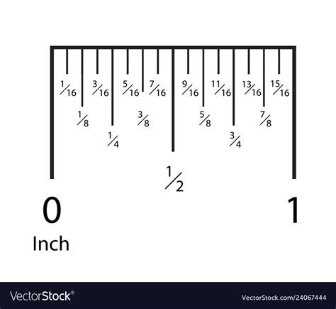 Inch rulers inches measuring scale indicator Vector Image