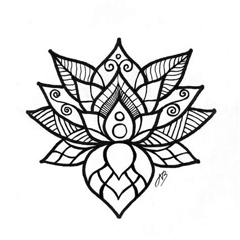 Easy Mandala Lotus Flower Drawing