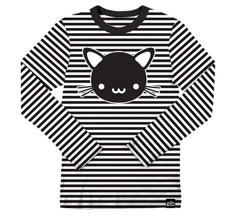 Download Kawaii Cat Striped T-shirt - Guess Jeans X Asap Rocky T Shirt - Full Size PNG Image ...