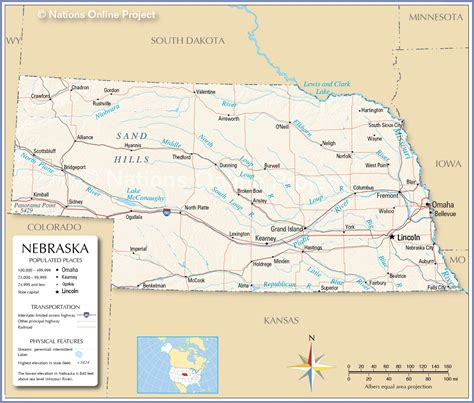 Map of the State of Nebraska, USA - Nations Online Project