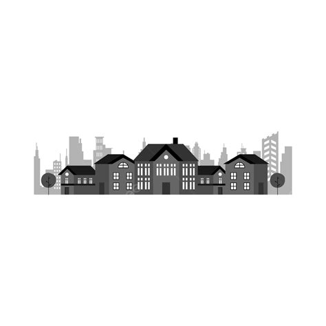 Urban Town House With Modern City Building Silhouette Clipart Vector, Town, Town House, Town ...