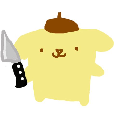 pompompurin with a knife | 산리오 캐릭터, 웃긴 밈, 헬로키티