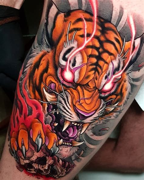 Aggregate more than 78 neo traditional tiger tattoo super hot - in.cdgdbentre