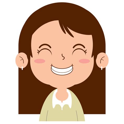 girl happy face cartoon cute 14428983 PNG