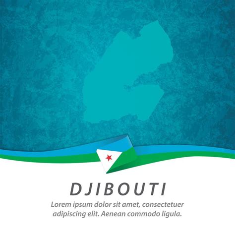 Djibouti flag with map 2711253 Vector Art at Vecteezy