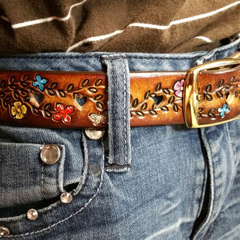 Bestest little girl's leather belt. Children's belt, Infant to Size 12, FLOWERS & BUTTERFLIES ...