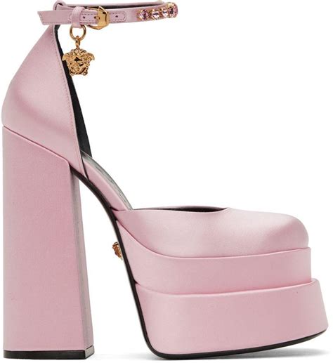 Versace Pink Medusa Aevitas Heels | Lyst