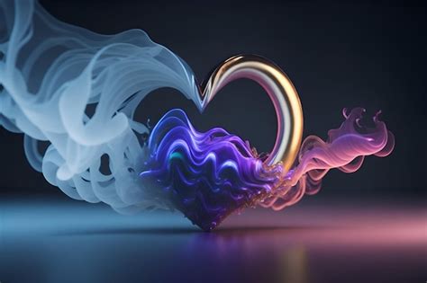 Premium AI Image | A heart rainbow smoke