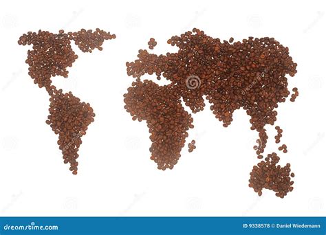 Coffee World Map Royalty Free Stock Photos - Image: 9338578