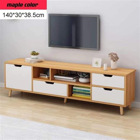 Scandinavian TV Rack with Cabinet and Drawers | Shopee Philippines