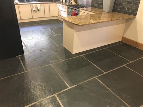 Large Format Slate Kitchen Floor Tiles Renovated in Blackwood - Tile Cleaners | Tile Cleaning