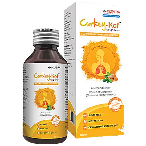 Buy Curkey Kof Cough Syrup For Dry & Wet Cough With Turmeric - Non-Drowsy, Sugar Free, Mint ...