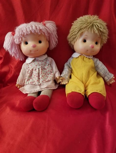 Vintage 80s Komfy Kid Boy & Girl Dolls set of 2