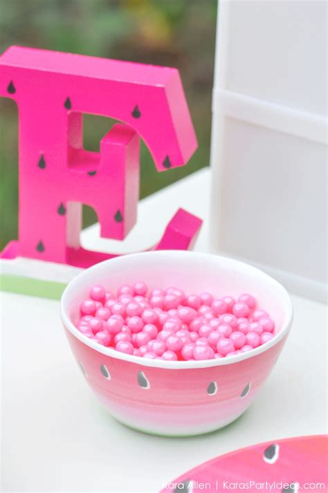 Kara's Party Ideas Summer Watermelon DIY Birthday Party "One in a Melon ...