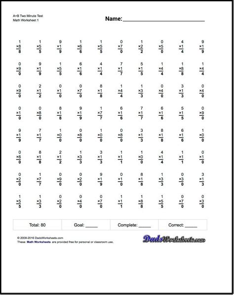 Rocket Math Multiplication Worksheets - Free Printable