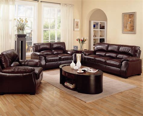 Rich Brown Leather Match Contemporary Living Room Sofa w/Options