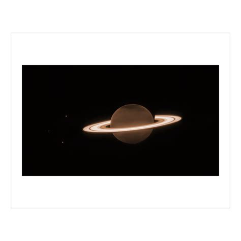 Saturn with Moons in Near-Infrared – James Webb Space Telescope Prints