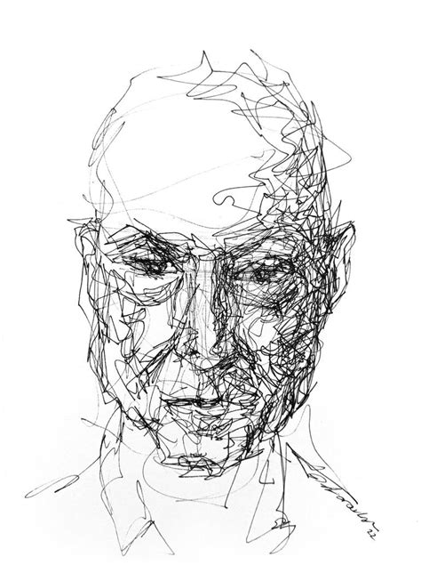 Linear Portrait #03 Drawing by Onur Karaalioglu | Saatchi Art