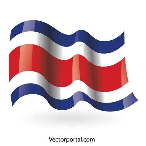 Costa Rica flag Royalty Free Stock Vector Clip Art