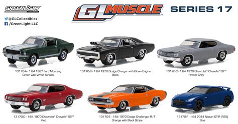 RELEASE 14 GREENLIGHT MUSCLE 6PC DIECAST CAR SET 1/64 BY GREENLIGHT 13140 Die-Cast Vehicles Toys