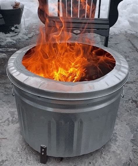 DIY Metal Fire Pit from Metal Trash Can