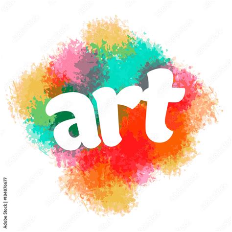 Artistic "art" word with colorful watercolor background - vector. Stock Vector | Adobe Stock