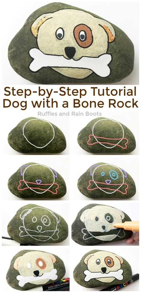 Dog Rock Painting Tutorial - Easy, Step-by-Step Dog | painting rocks ...