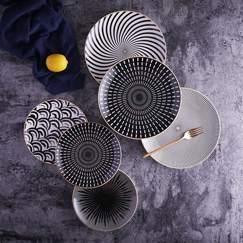 Modern Geometric Dinner Plate Set – Art Leylona