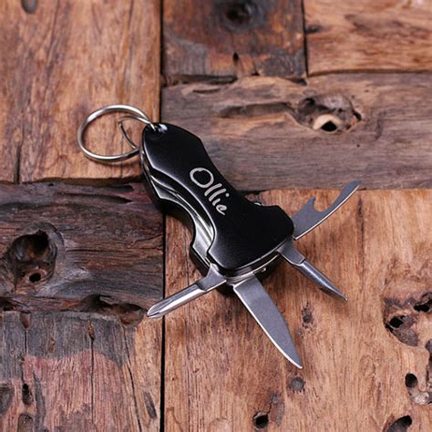 Personalized Utility Knife Tool Keychain with LED Light - Teals Prairie ...