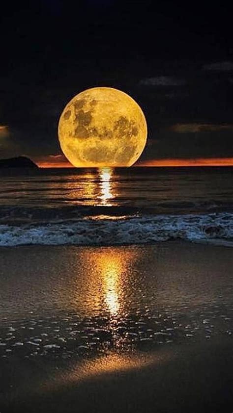 Sunset, moon, night, ocean, HD phone wallpaper | Peakpx