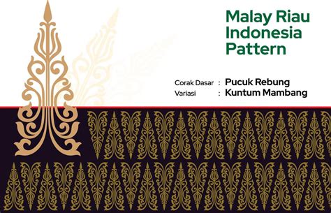 Pattern Malay Riau Batik Songket Tenun, Weaving Corak Motif Pucuk Rebung Kuntum Mambang Melayu ...