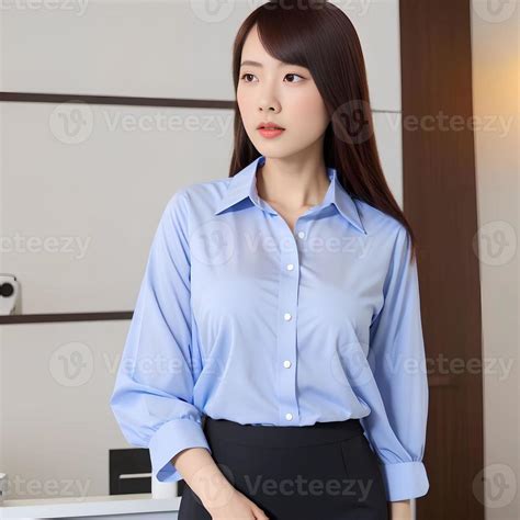 asian woman working at the office, generative art by A.I. 22123475 Stock Photo at Vecteezy