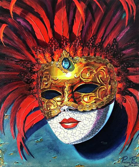 Venetian Mask Painting by Praisey Peter