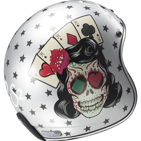 LS2 OF583.30 Bobber Tattoo Open Face Motorcycle Helmet Jet Scooter Free ...