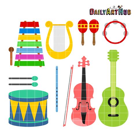 Musical Instruments Clip Art Set | Daily Art Hub