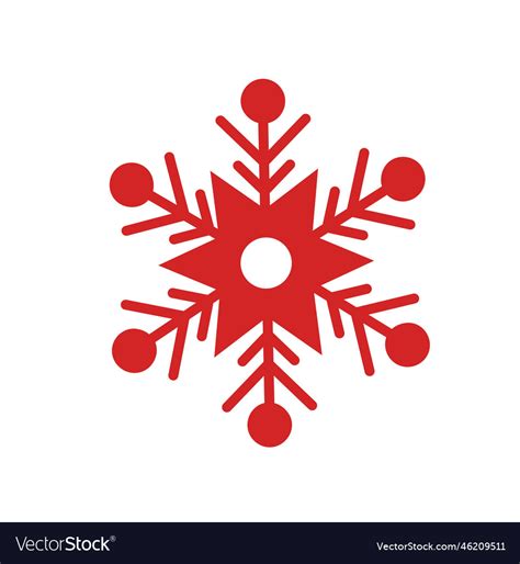 Christmas red snowflake Royalty Free Vector Image