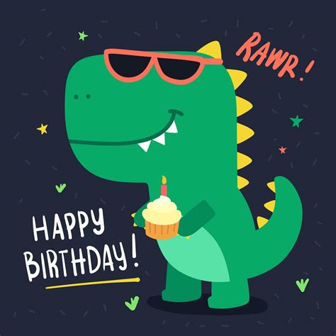 Dinosaur Birthday Vector Art, Icons, and Graphics for Free Download