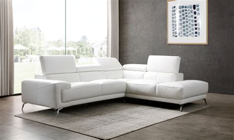 Advanced Adjustable Modern Leather L-shape Sectional Toledo Ohio WhiteLine-Fabiola